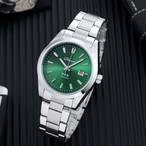 Silver and Green Quartz Watch